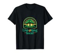 Live Long Local Pride Badge Albero Radici Alba Maglietta