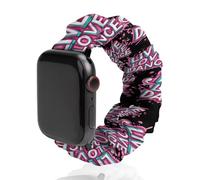 Live Love Dance Scrunchie Cinturino di ricambio elastico morbido compatibile con Apple Watch, 38mm/40mm, Acciaio inossidabile, Nessuna pietra preziosa