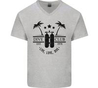 Live Love Dive Maglietta In Cotone A V Divertente Per Subacqueo Uomo