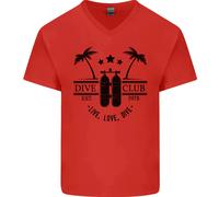 Live Love Dive Maglietta In Cotone A V Divertente Per Subacqueo Uomo