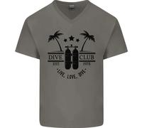 Live Love Dive Maglietta In Cotone A V Divertente Per Subacqueo Uomo