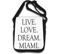 Live Love Dream Miami Florida Borsa a tracolla Bianco