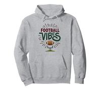 Live Love Football Retro Sport Fan Entusiasmo Felpa con Cappuccio, Unisex per Adulti, Grigio Melange, S