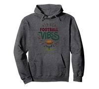 Live Love Football Retro Sport Fan Entusiasmo Felpa con Cappuccio, Unisex per Adulti, Grigio Scuro, M