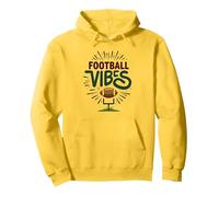 Live Love Football Retro Sport Fan Entusiasmo Felpa con Cappuccio, Unisex per Adulti, Limone, XL