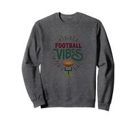 Live Love Football Retro Sport Fan Entusiasmo Felpa, Unisex per Adulti, Grigio Scuro, S