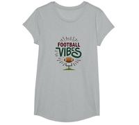 Live Love Football Retro Sport Fan Entusiasmo Maglietta, Ragazze, Grigio Melange, M