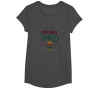 Live Love Football Retro Sport Fan Entusiasmo Maglietta, Ragazze, Grigio Scuro, S