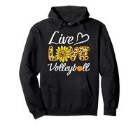 Live Love Pallavolo Leopardo Girasole Felpa con Cappuccio