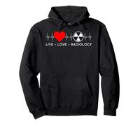 Live Love Radiologia Battito Cardiaco Tecnico di radiologia Divertente Felpa con Cappuccio