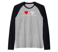 Live Love Radiologia Battito Cardiaco Tecnico di radiologia Divertente Maglia con Maniche Raglan