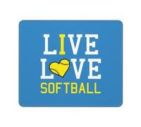 Live Love Softball Mouse Pad Lavabile Tappetino per Mouse Comodo Mousepad for Gaming Lavoro Casa 25X30Cm