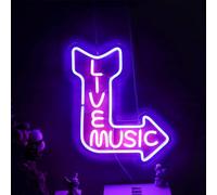 Live Music LED Signe de neon pour décor mural USB Lumière regolabile Salone Bar Pub Club Riunioni Art Décor murale