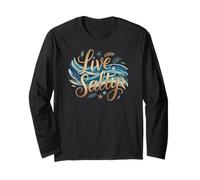 Live Salty Coastal Design for Beach Lovers Maglia a Manica
