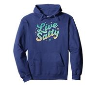 Live Salty Retro Beach Vibes Sea Salt Ocean Lovers Felpa con Cappuccio