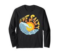 Live Salty, Sand Sun Beach Casual Beachwear Maglia a Manica