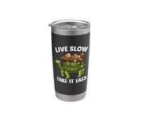 Live Slow Take It Easy Turtle Sloth Funny Sloths Turtles Bicchiere termico in acciaio inox doppia parete
