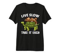 Live Slow Take It Easy Turtle Sloth Funny Sloths Turtles Maglietta Premium