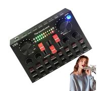 Live Sound Card, Dj Sound Controller, Pratica Sounding Board Console, Compact Voice Changer Board Portable for Stereo Studio, Black, Heavy Duty and Sturdy Design