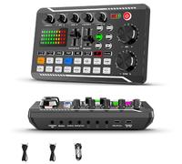 Live Sound Card with Dj Mixer Effects & Voice Changer, F998 Live Sound Card Audio Mixer, Live Sound Card Audio Mixer, Professional Sound Mixer Board, Voice Changer Sound Board Live Sound Card (A)