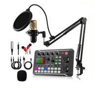 Live Sound Card with DJ Mixer Effects & Voice Changer, F998 Live Sound Card Audio Mixer,Voice Changer Sound Board for Xbox,Live Sound Card Audio Mixer for Streaming, with Multiple Sound Effects (C)