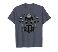 Live to Ride Ride to Live Moto Skull Biker Rebel Maglietta, Uomo, Pervinca, 5XL