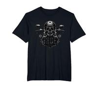 Live to Ride Ride to Live Moto Skull Biker Rebel Maglietta, Uomo Taglie Grandi, Nero, 5X Tall
