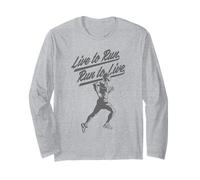 Live to Run to Live Runners Sport e Fitness Design Maglia a Manica