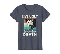 Live Ugly Fake Your Death - Vintage Opossum Funny Maglietta, Donna, Pervinca, M