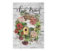 Live Your Dream Bandiere Verticale Robuste Flag Colore Vivido Bandiera Da Giardino Per Interno Esterno Prato 30X45Cm