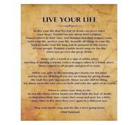 Live Your Life Poem Poster Motivational Quote Office Home Decor