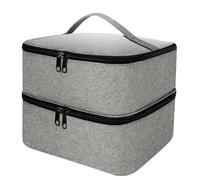 LIVEBAY Custodia organizer per smalto con luce UV, borsa a doppio strato per smalto per unghie contiene 30 bottiglie e 1 lampada a LED, organizer professionale per cosmetici per kit di smalti (grigio)