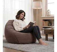 LiveDeco - Pouf a Pera in Velluto a Coste Marrone, Interno per Soggiorno, Camera da letto, con Fodera Rimovibile - BiG52