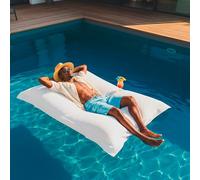 LiveDeco - Pouf Gigante XXL Sfoderabile, Galleggiante per Piscina, Bianco POOL BiG52
