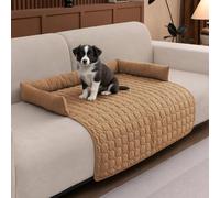 LiveGo Copridivano per animali domestici, in peluche, lavabile, protezione per mobili per cani e gatti, antiscivolo, morbida e resistente, comoda e facile da pulire (caffè, 70 x 70 x 12 cm)