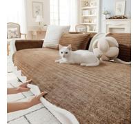 LiveGo Copridivano Spessi Lavabili, Copridivano in Velluto Fiocco di Neve per Animali Domestici, Protettore Lavabile per Divano per Cani, Copridivano Soffice Antiscivolo per 2, 3, 4 Posti, Protettore