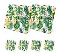 LiveGo Federa per cuscino elasticizzato per divano da esterno, di ricambio, per mobili da patio, fodera per sedia, protezione morbida e flessibile (6, foglie verdi)