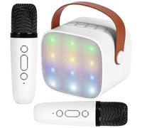 LiveGo Mini macchina per karaoke per bambini, altoparlante Bluetooth portatile con 2 microfoni wireless per adulti con luci a LED, regalo per karaoke per ragazze e ragazzi, compleanno, festa a casa