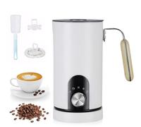 LiveGo Montalatte elettrico 5 in 1, montalatte automatico, 350 ml, grande capacità, vaporizzatore per latte a vapore, funzionamento silenzioso, riscaldatore e scaldalatte caldo e freddo (bianco)