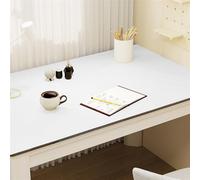 Liveinu Sottomano da Ufficio, in pelle PU, 60x120cm tappetino per mouse, protezione da scrivania antiscivolo, blocco da scrivania impermeabile per ufficio e casa, Bianco