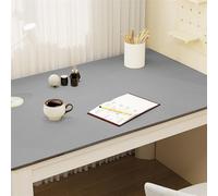 Liveinu Sottomano da Ufficio, in pelle PU, 70x140cm tappetino per mouse, protezione da scrivania antiscivolo, blocco da scrivania impermeabile per ufficio e casa, Grigio