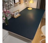 Liveinu Sottomano, tappeto da ufficio, Tappeto Scrivania Copri in Similpelle PU, protezione da scrivania antiscivolo, blocco da scrivania impermeabile per ufficio e casa, Blu navy, 60x100cm