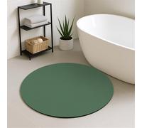 Liveinu Tappeto bagno in fango di diatomee 60cm, assorbente, asciugatura rapida, antiscivolo, Lavabile in Lavatrice per Vasca, Doccia e Bagno, Verde scuro
