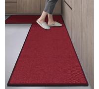 Liveinu Tappeto cucina antiscivolo lavabile Tappetini da cucina moderni assorbenti e antimacchia, per cucina, soggiorno, ingresso, Rosso, 45x200cm