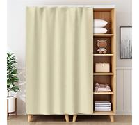 Liveinu Tenda da Cucina Café Bistrò Bagno Antipolvere per Mensole Pannello a Parete Porta Sospesa Giapponese Noren Valance per Soggiorno 130x200cm Beige