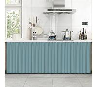 Liveinu Tende da Cucina Café Tenda da Bistrò Bagno Tenda Antipolvere per Mensole Pannello a Parete Porta Sospesa Noren Tenda Tenda Valance per il Bagno Soggiorno 90x80cm Lago Blu