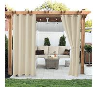 Liveinu Tende da Sole per Esterno Tende Idrorepellenti con Anelli Tenda Oscurante Termica Isolante Tende per Gazebo Tenda Impermeabile 2 Pezzo | 230x270cm(L x A) Beige