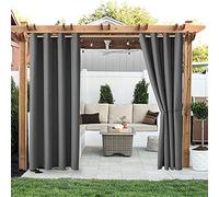 Liveinu Tende da Sole per Esterno Tende Idrorepellenti con Anelli Tenda Oscurante Termica Isolante Tende per Gazebo Tenda Impermeabile 1 Pezzo | 120x150cm(L x A) Grigio