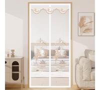Liveinu Zanzariera Magnetica per Porta, Rete Fine, Tenda Zanzariera Porta con Totalmente Calamita, si Chiude da Sola per Balcone, Installazione Facile, Bianco 2, 130x240cm