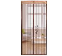 Liveinu Zanzariera Magnetica Per Porte Finestre Tenda Zanzariera Con Magneti Rete Anti Zanzare Zanzariera Strisce Laccio Adesivo Fotogramma Intero Versione Marrone (Strisce Laccio Adesivo) 80x240cm
